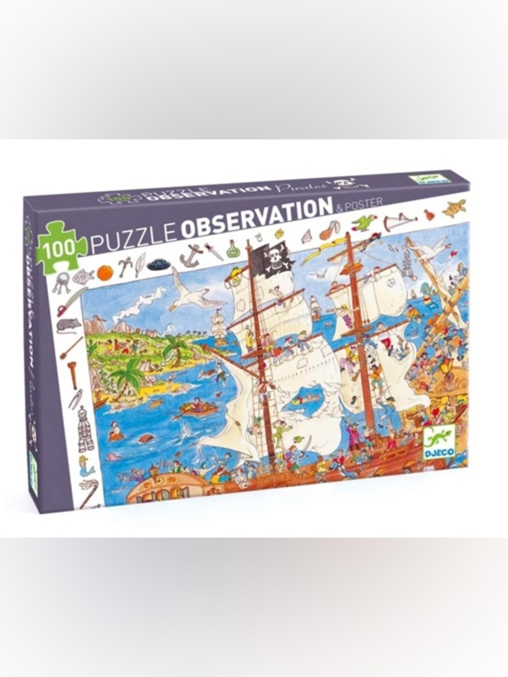 DJECO Pirates Observation Puzzle & Poster - Pirate Scene New & Sealed